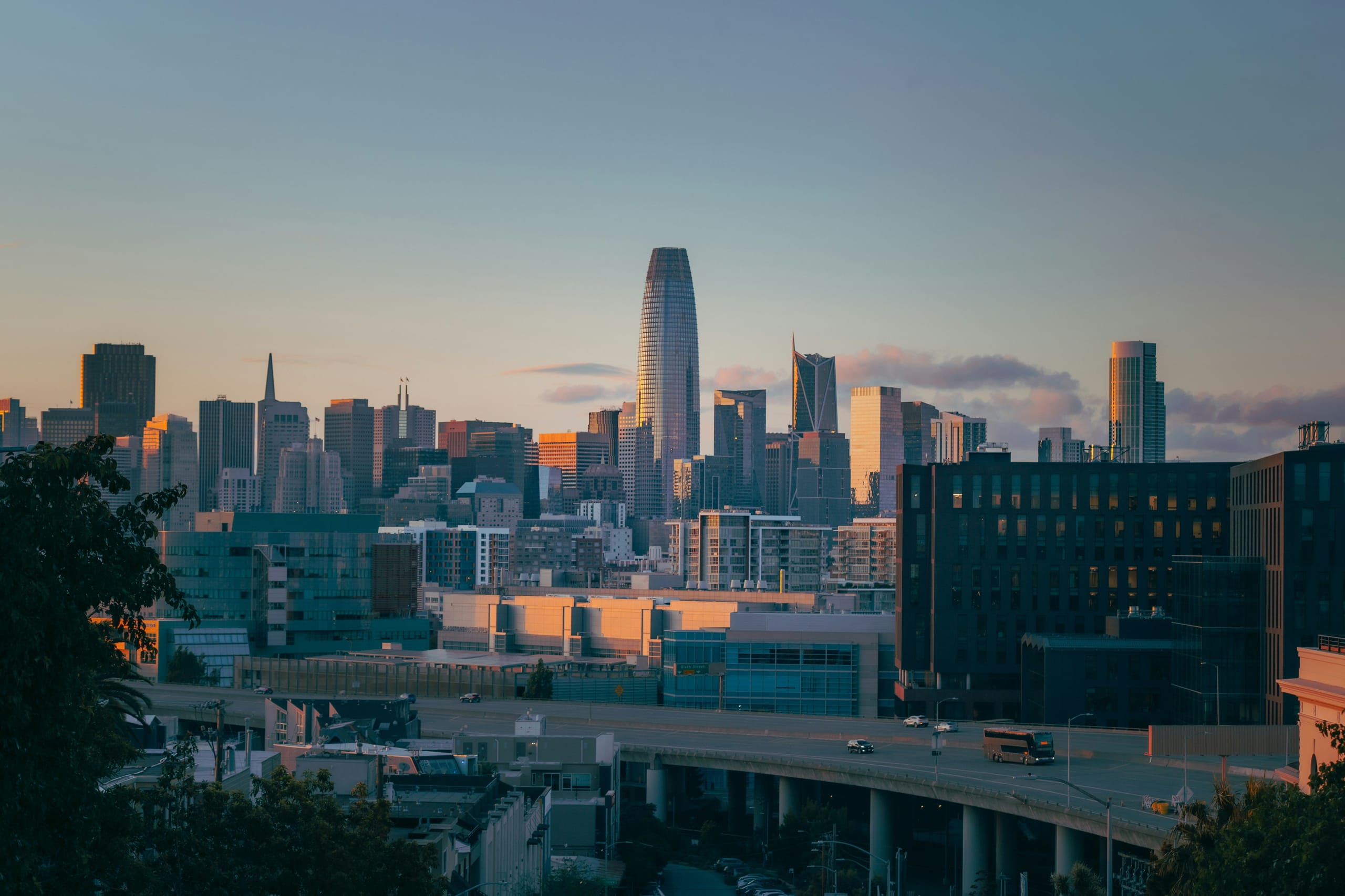 San Francisco skyline at golden hour